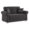 thumbnail image 1 of Ottomanson Convertible Sleeper Loveseat with Hidden Storage, Firm Seating, Black, 1 of 5