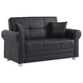 thumbnail image 1 of Ottomanson Convertible Sleeper Loveseat with Hidden Storage, Firm Seating, Black, 1 of 7