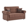 thumbnail image 1 of Ottomanson Convertible Sleeper Loveseat with Hidden Storage, Firm Seating, Brown, 1 of 6