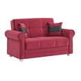 thumbnail image 1 of Ottomanson Convertible Sleeper Loveseat with Hidden Storage, Firm Seating, Burgundy, 1 of 6