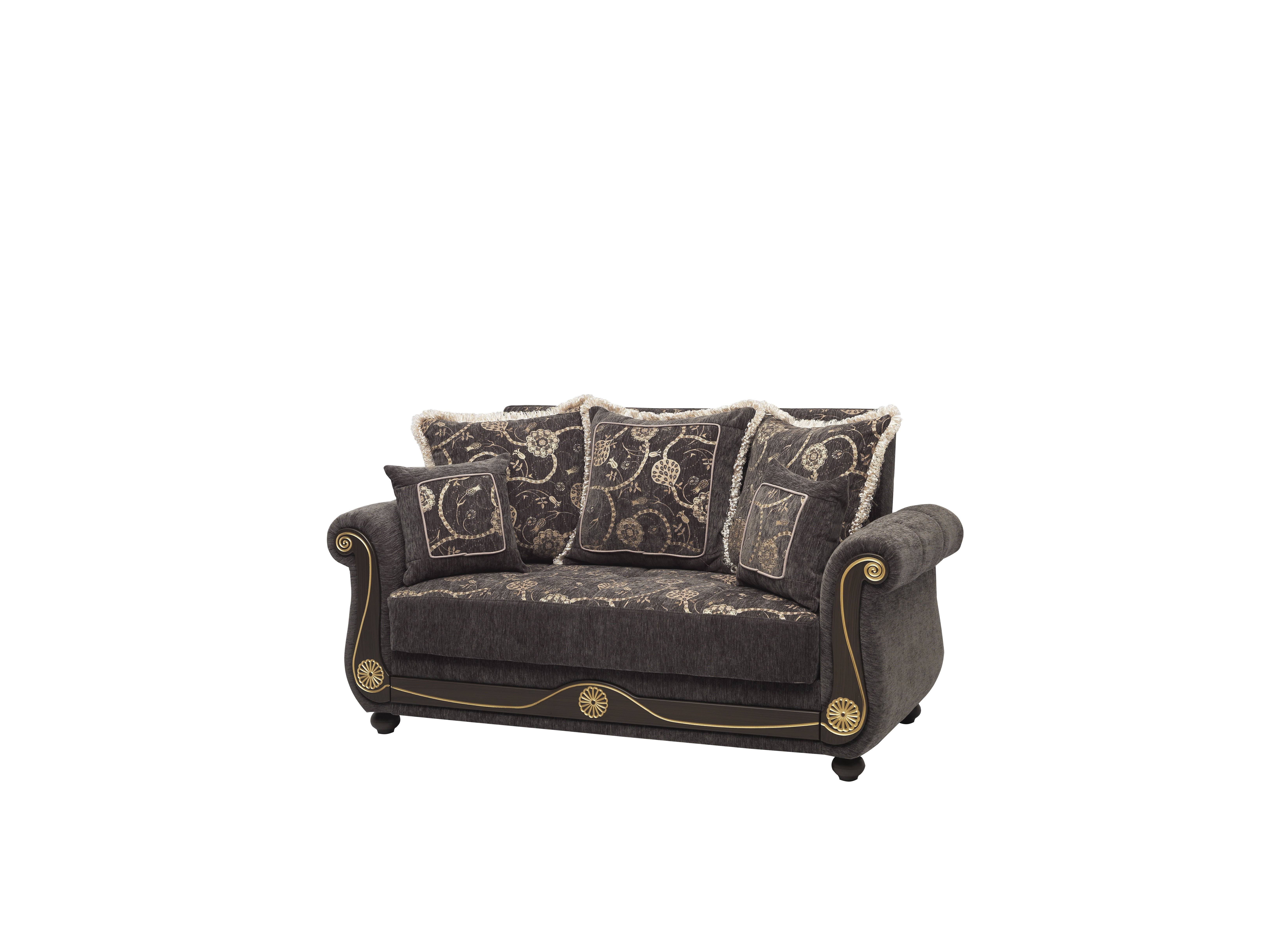Ottomanson Convertible Sleeper Loveseat with Hidden Storage, Firm Seating, Gray
