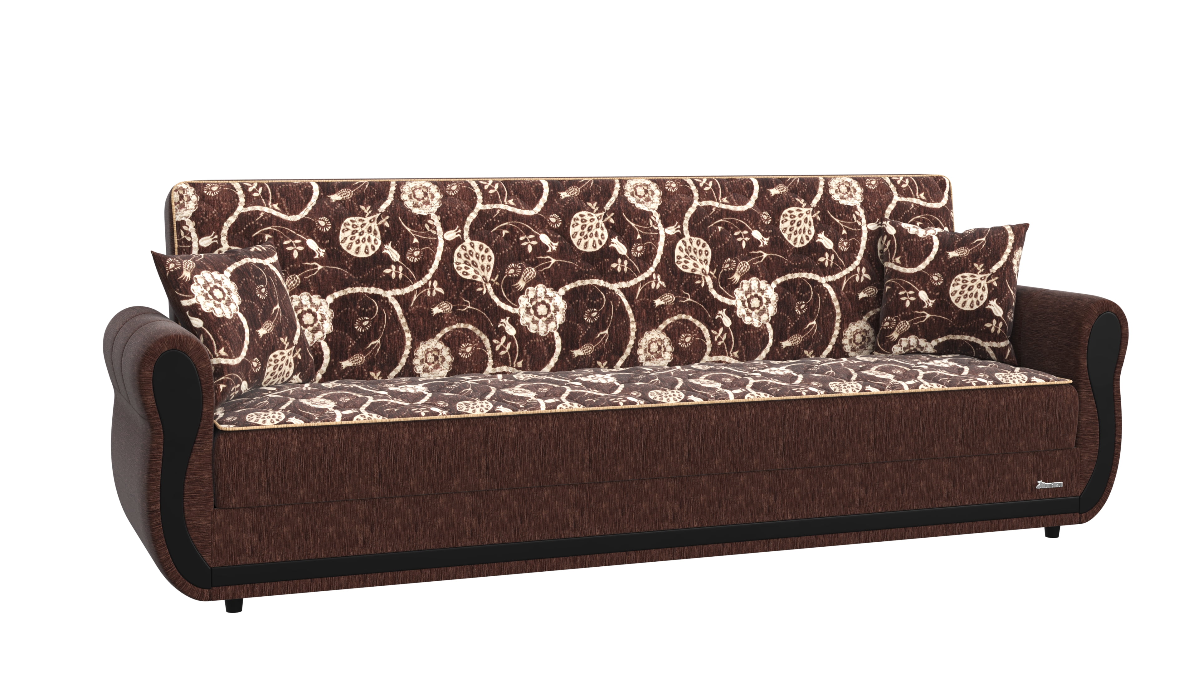 Ottomanson Convertible Sleeper Sofa Bed with Hidden Storage, Firm Comfort Couch, Brown