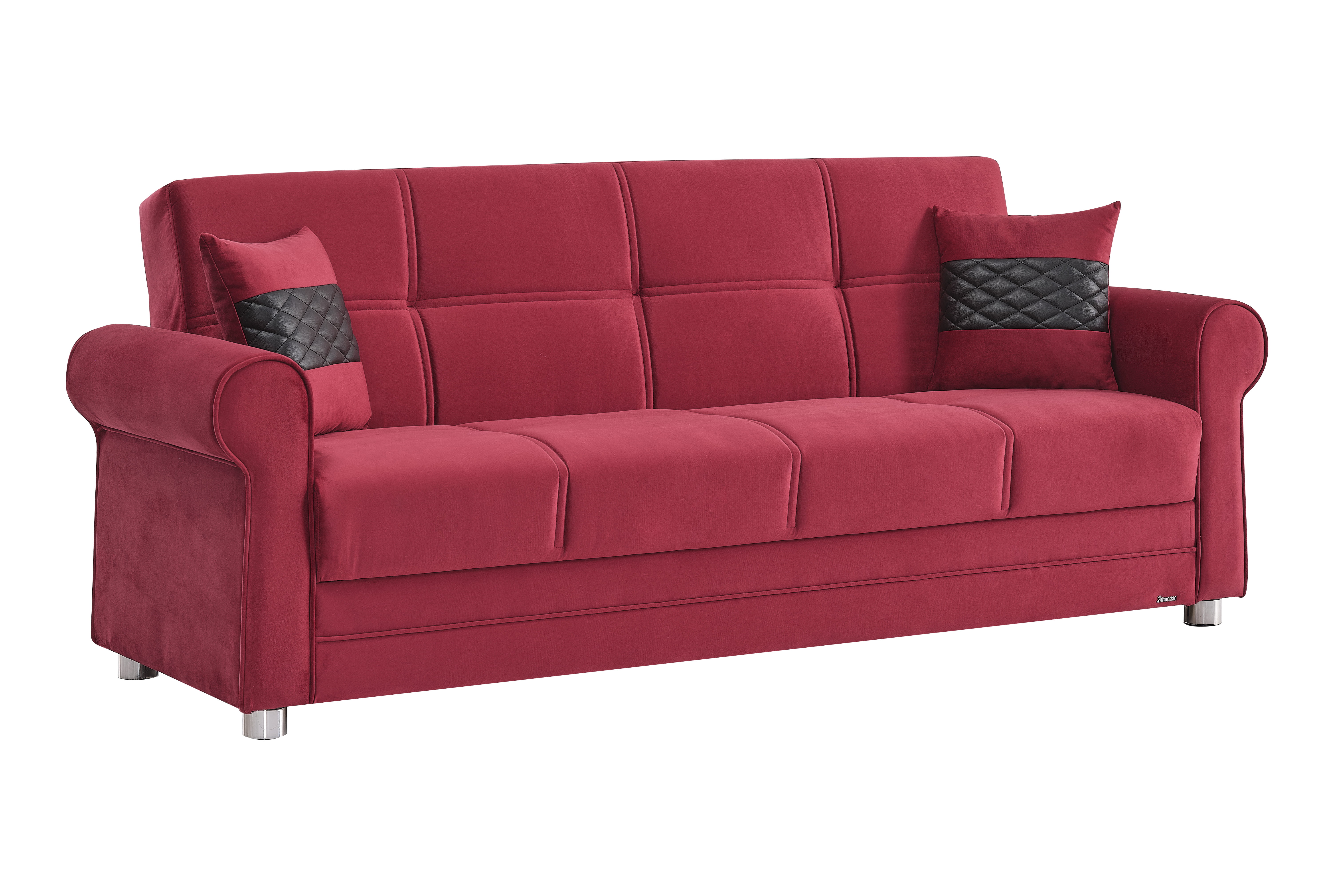 Ottomanson Convertible Sleeper Sofa Bed with Hidden Storage, Firm Comfort Couch, Burgundy