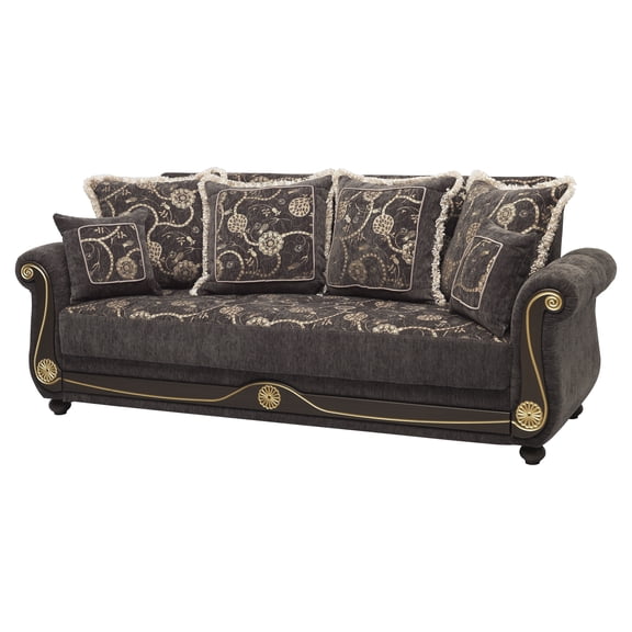 Ottomanson Convertible Sleeper Sofa Bed with Hidden Storage, Firm Comfort Couch, Gray