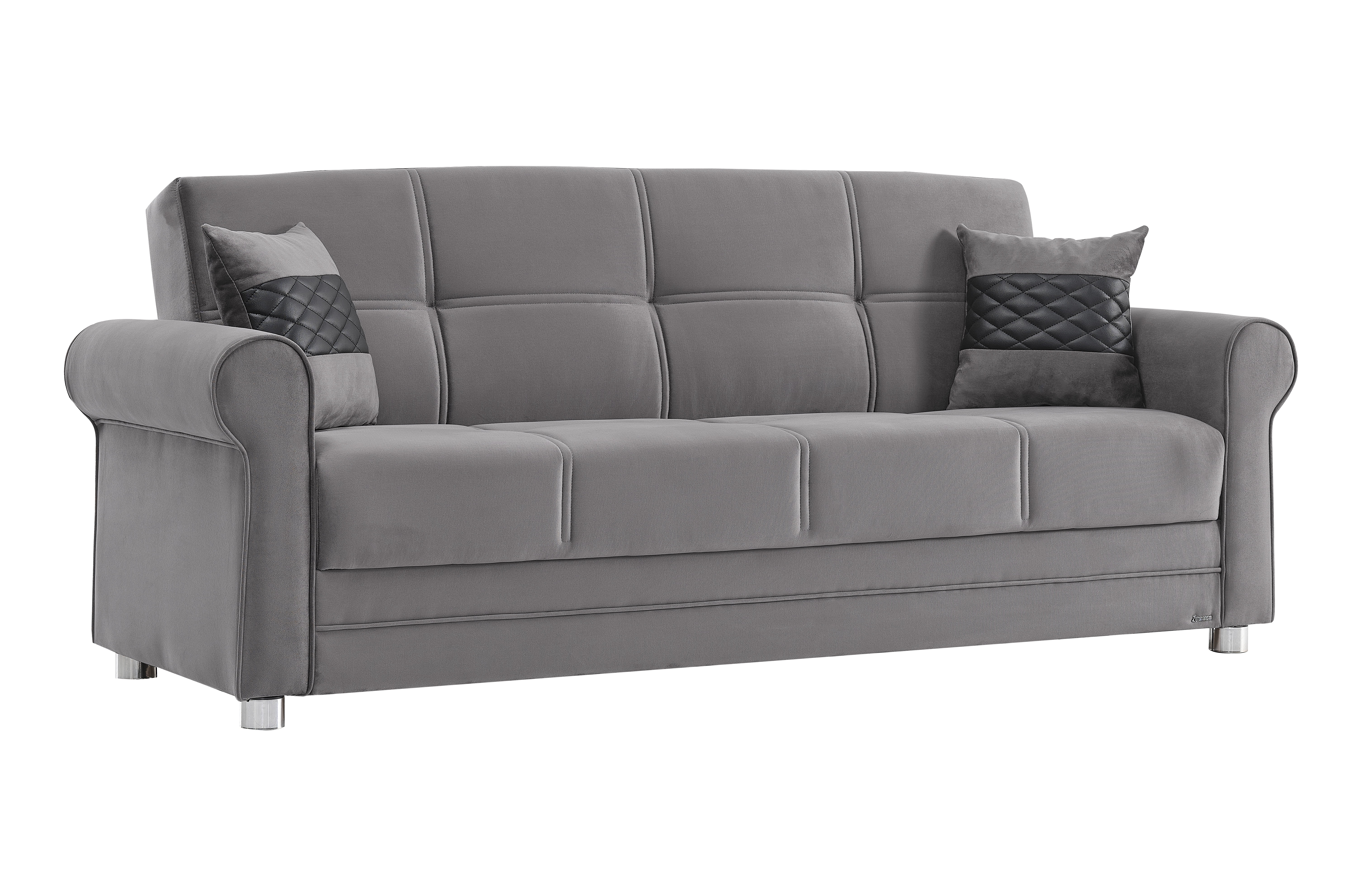 Ottomanson Convertible Sleeper Sofa Bed with Hidden Storage, Firm Comfort Couch, Gray
