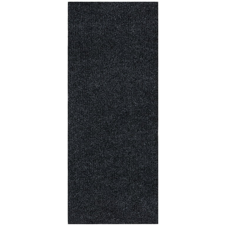 Ottomanson Custom Size Waterproof Non-Slip Rubberback 2x3 Indoor/Outdoor  Utility Rug, 2' x 3', Black 