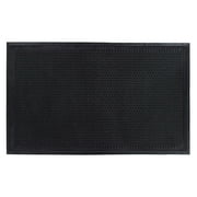 Ottomanson Easy Clean, Waterproof Non-Slip 2x3 Indoor/Outdoor Rubber Doormat, 24" x 36", Black Ribbed