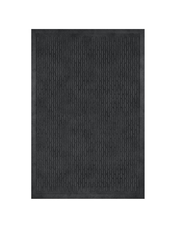 Heavy Duty Non-Slip Rubber Mat 24" x 36" Indoor Outdoor Waterproof Doormat for Entryway Garage Kitchen, Black