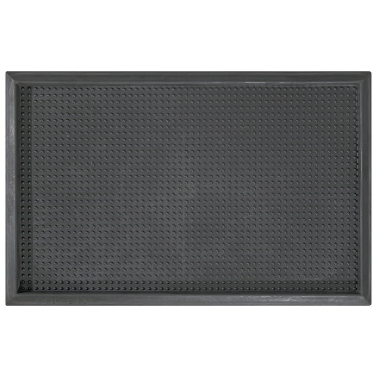 Ottomanson Loop Carpet Weather Resistant Scraper Doormat, Charcoal