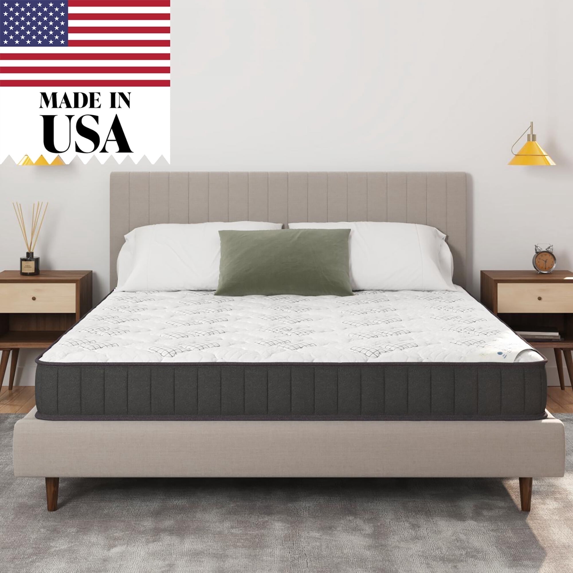 Ottomanson Edge to Edge 9" Pocket Coils Firm Tight Top Hybrid Mattress in a Box, Full