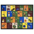 thumbnail image 1 of Ottomanson Educational ABC Alphabet 3x5 Non-Slip Area Rug for Kids Playroom, 3'3" x 5', Multicolor, 1 of 9