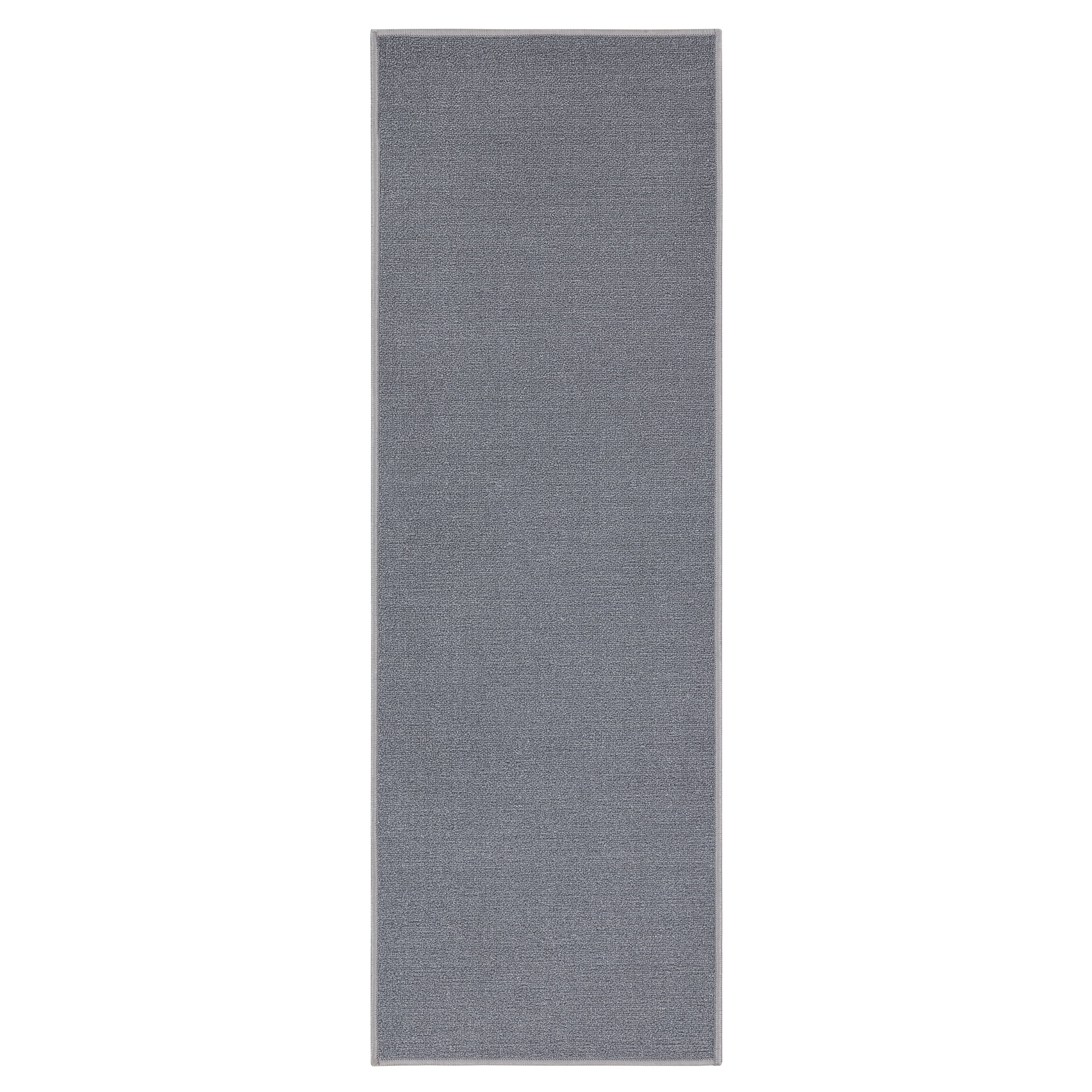 Ottomanson Utility Collection Waterproof Non-Slip Rubberback Solid 2x5 Indoor/Outdoor Runner Rug, 2 ft. x 5 ft., Gray