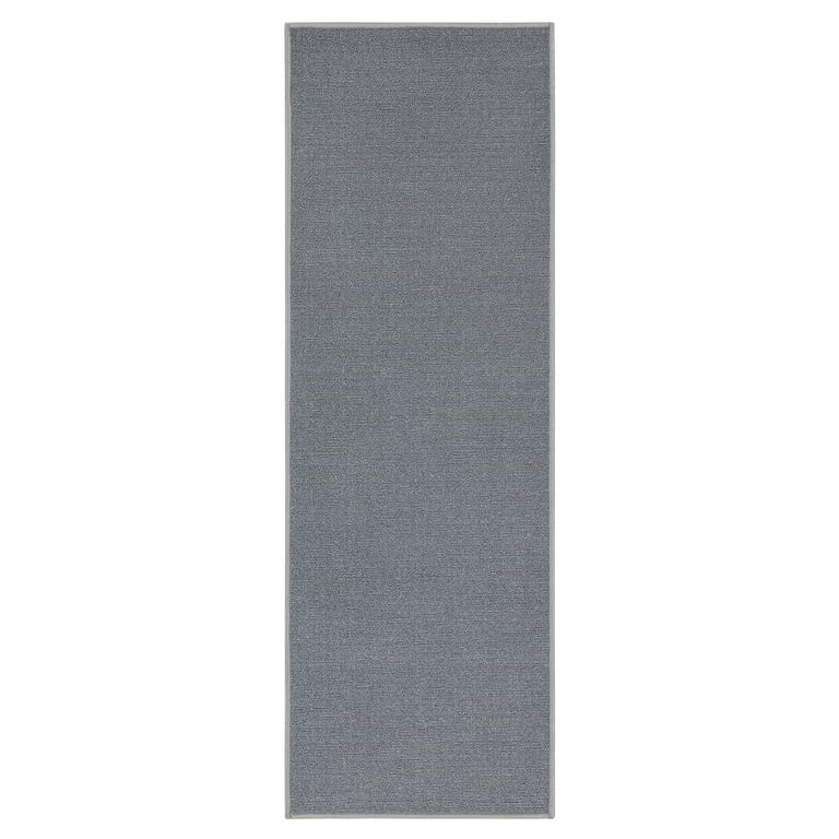 Ottomanson Emmy Non-Slip Rubberback Solid 2x5 Indoor Runner Rug, 20 x 59,  Gray 