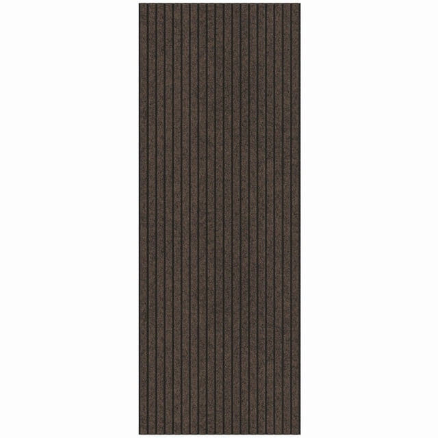 Ottomanson Extra Long Hallway Runner Non-Slip 2x35 Indoor Utility Rug, 2' x 35', Brown Ribbed