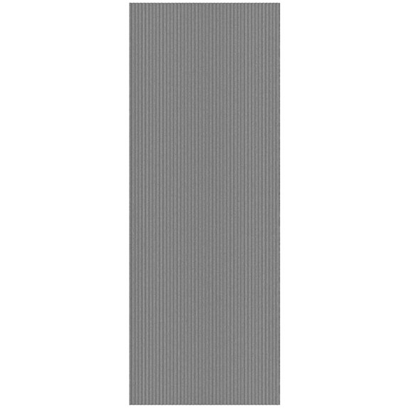 Ottomanson Non-Slip Hallway Runner Rug 2' x 38' Indoor/Outdoor Custom Size Utility Carpet for Garage, Gray Ribbed