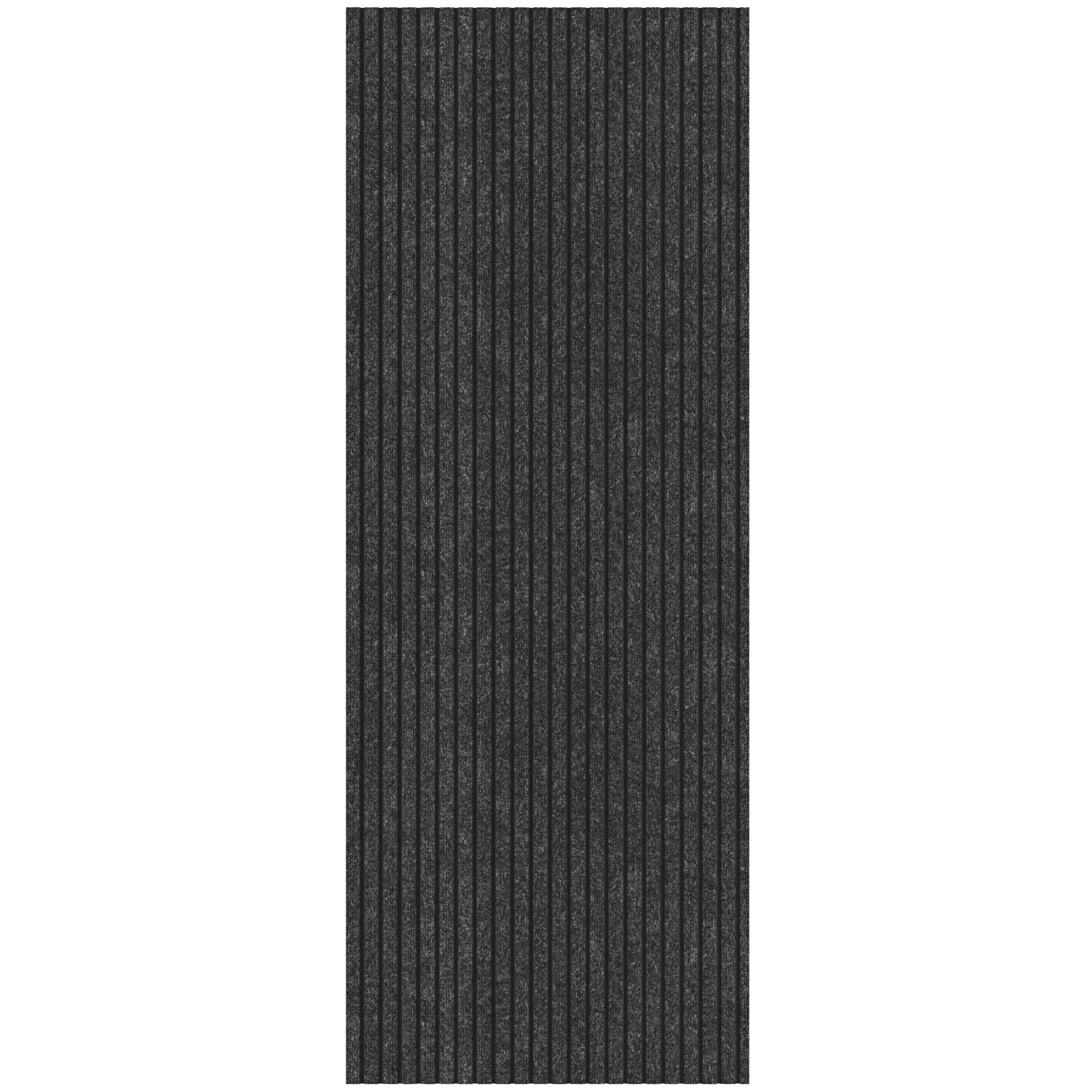 Ottomanson Non-Slip Hallway Runner Rug 2' x 42' Indoor/Outdoor Custom Size Utility Carpet for Garage, Black Ribbed