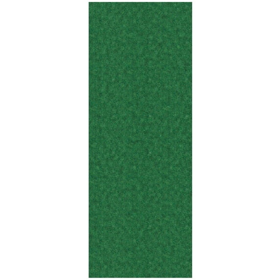 Ottomanson Non-Slip Hallway Runner Rug 2' x 48' Indoor/Outdoor Custom Size Utility Carpet for Garage, Green