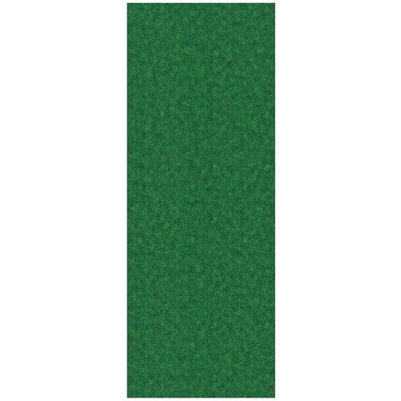 Ottomanson Non-Slip Hallway Runner Rug 2'7" x 39' Indoor/Outdoor Custom Size Utility Carpet for Garage, Green Ribbed