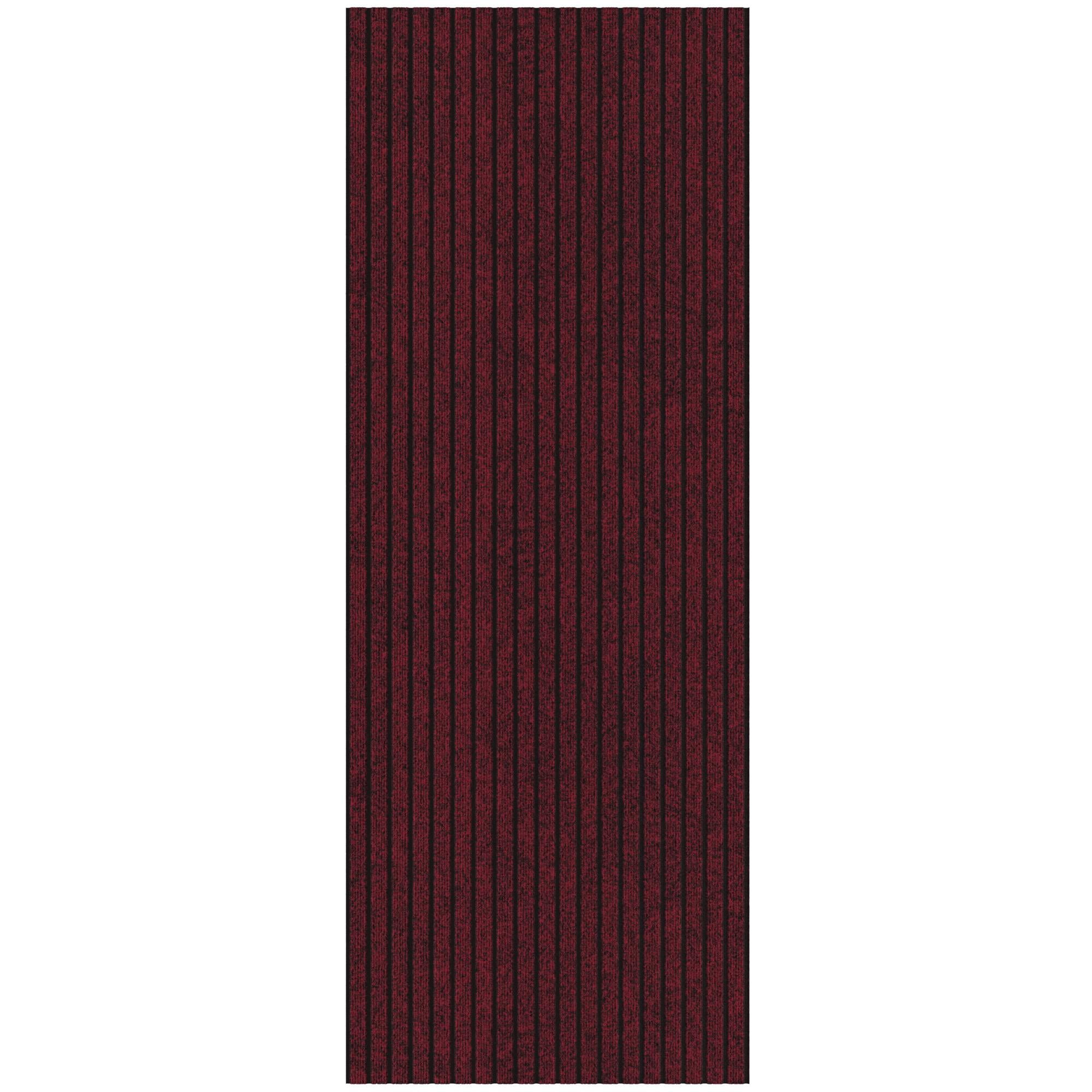 Ottomanson Non-Slip Hallway Runner Rug 2'7" x 46' Indoor/Outdoor Custom Size Utility Carpet for Garage, Red Ribbed