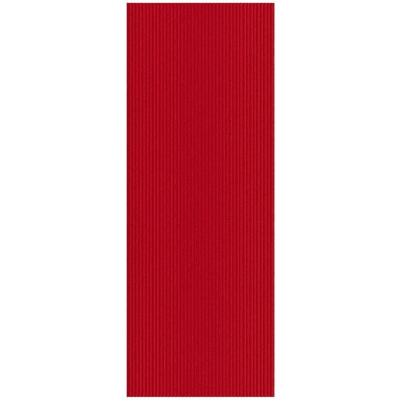 Ottomanson Non-Slip Hallway Runner Rug 3'11" x 47' Indoor/Outdoor Custom Size Utility Carpet for Garage, Red Ribbed
