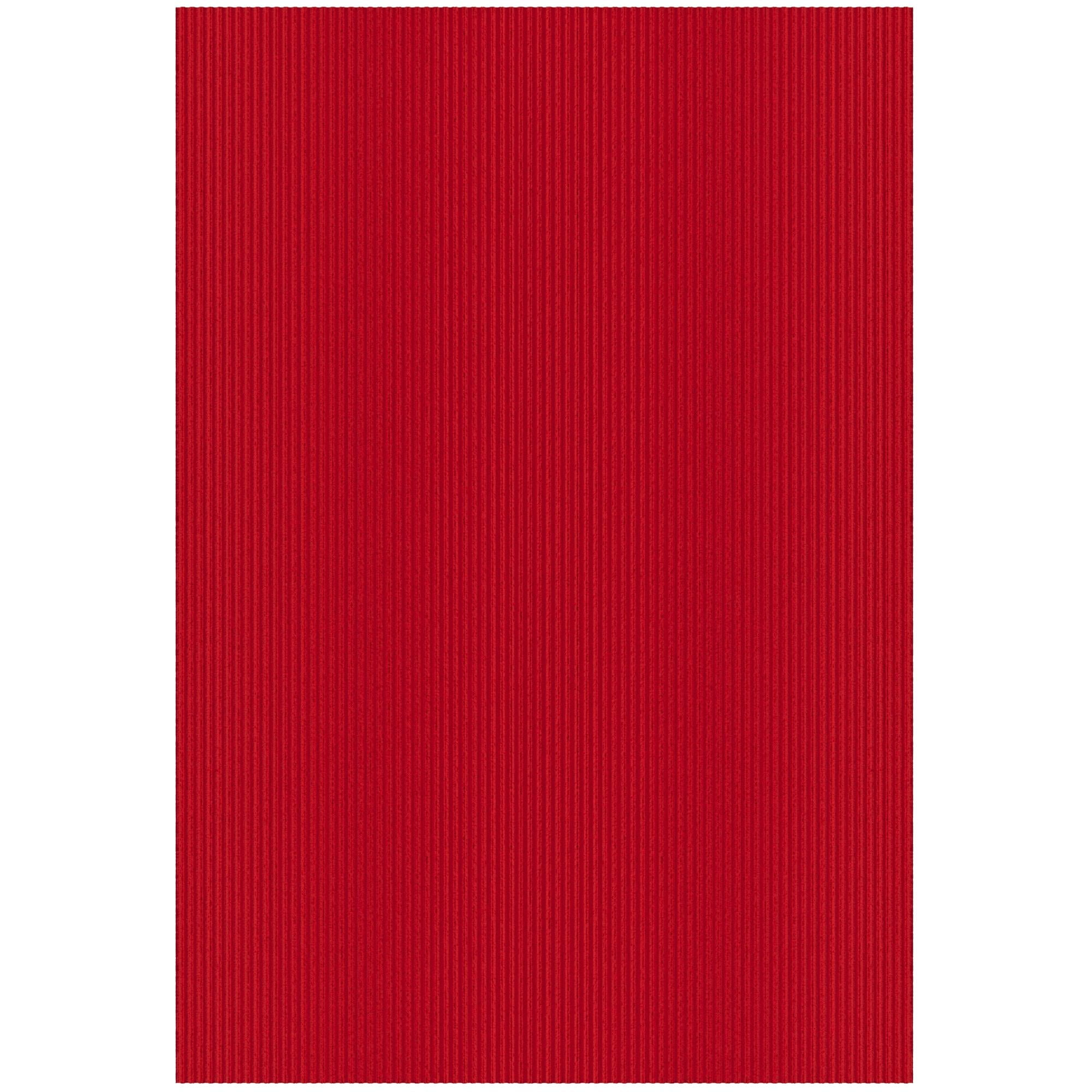 Ottomanson Non-Slip Hallway Runner Rug 6'6" x 34' Indoor/Outdoor Custom Size Utility Carpet for Garage, Red Ribbed