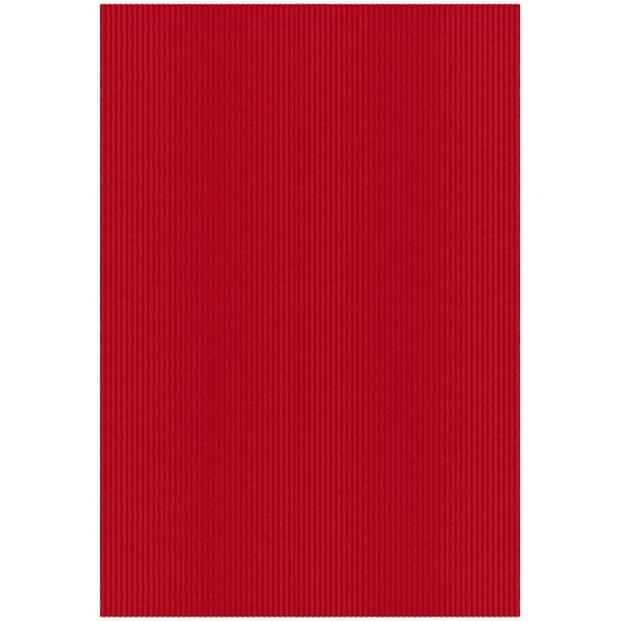 Ottomanson Non-Slip Hallway Runner Rug 6'6" x 39' Indoor/Outdoor Custom Size Utility Carpet for Garage, Red Ribbed