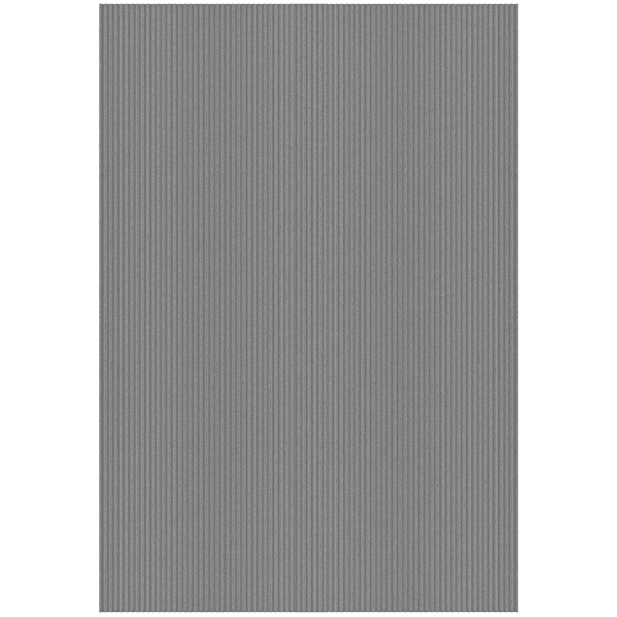 Ottomanson Non-Slip Hallway Runner Rug 6'6" x 43' Indoor/Outdoor Custom Size Utility Carpet for Garage, Gray Ribbed