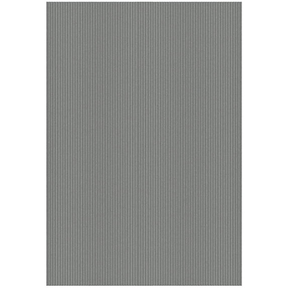 Ottomanson Non-Slip Hallway Runner Rug 6'6" x 52' Indoor/Outdoor Custom Size Utility Carpet for Garage, Gray Ribbed