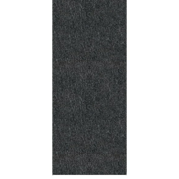 Ottomanson Hallway Runner Rug 1'10" x 16' Non-Slip Stain-Resistant Custom Size Carpet for Kitchen, Black