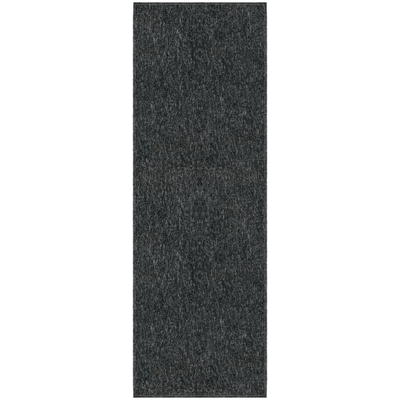 Ottomanson Non-Slip Hallway Runner Rug 2'7" x 10' Stain-Resistant Low Pile Carpet for Kitchen, Black
