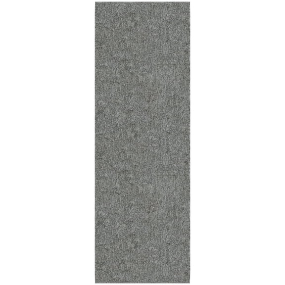 Ottomanson Non-Slip Hallway Runner Rug 2'7" x 10' Stain-Resistant Low Pile Carpet for Kitchen, Gray