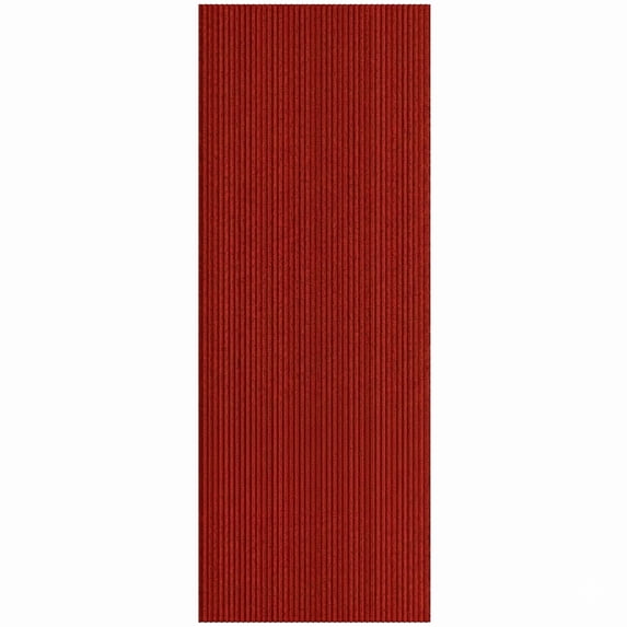 Ottomanson Non-Slip Hallway Runner Rug 2' x 10' Indoor/Outdoor Custom Size Utility Carpet for Garage, Red Ribbed