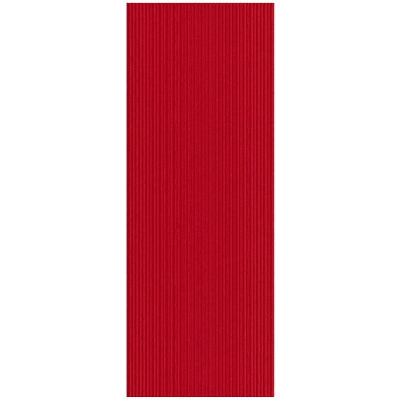 Ottomanson Non-Slip Hallway Runner Rug 2' x 10' Indoor/Outdoor Custom Size Utility Carpet for Garage, Red Ribbed