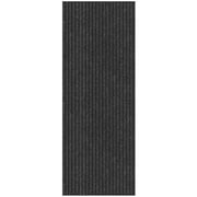 Ottomanson Non-Slip Hallway Runner Rug 2' x 12' Indoor/Outdoor Custom Size Utility Carpet for Garage, Black Ribbed