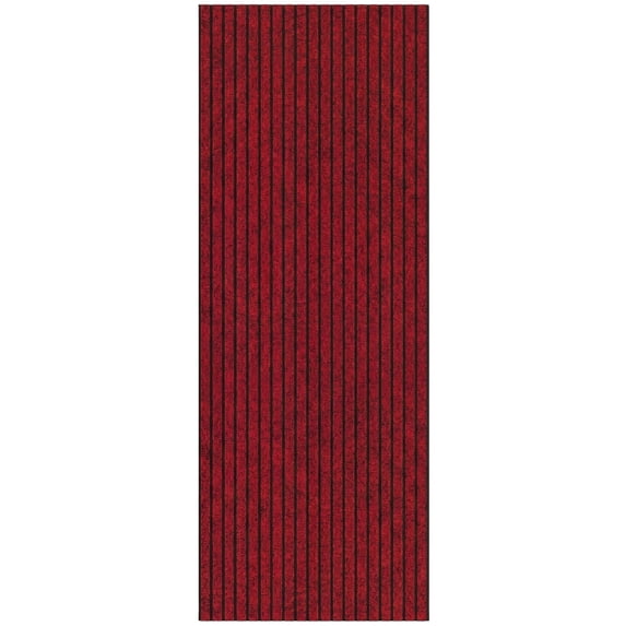 Ottomanson Non-Slip Hallway Runner Rug 2' x 13' Indoor/Outdoor Custom Size Utility Carpet for Garage, Red Ribbed