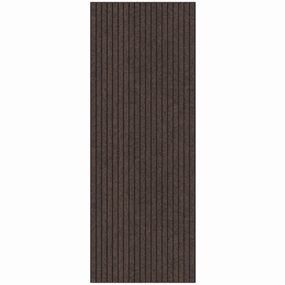 Ottomanson Non-Slip Hallway Runner Rug 2' x 26' Indoor/Outdoor Custom Size Utility Carpet for Garage, Brown Ribbed