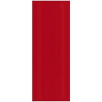 Ottomanson Non-Slip Hallway Runner Rug 2'7" x 10' Indoor/Outdoor Custom Size Utility Carpet for Garage, Red Ribbed