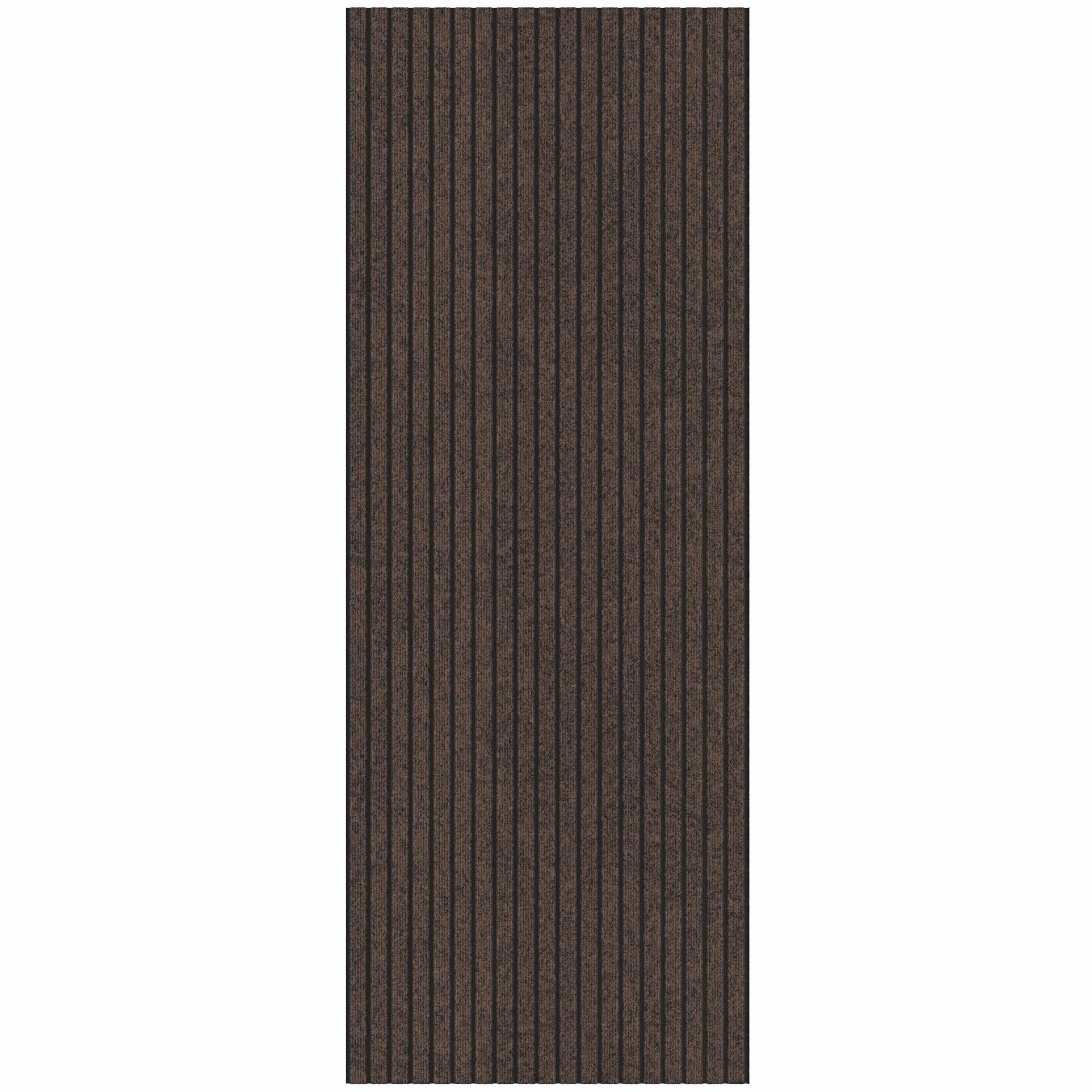 Ottomanson Non-Slip Hallway Runner Rug 2'7" x 11' Indoor/Outdoor Custom Size Utility Carpet for Garage, Brown Ribbed