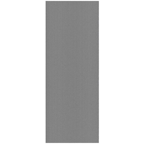 Ottomanson Non-Slip Hallway Runner Rug 2'7" x 12' Indoor/Outdoor Custom Size Utility Carpet for Garage, Gray Ribbed