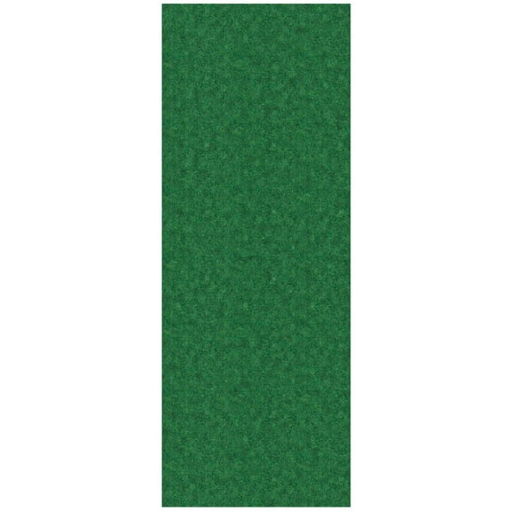 Ottomanson Non-Slip Hallway Runner Rug 2'7" x 13' Indoor/Outdoor Custom Size Utility Carpet for Garage, Green Ribbed
