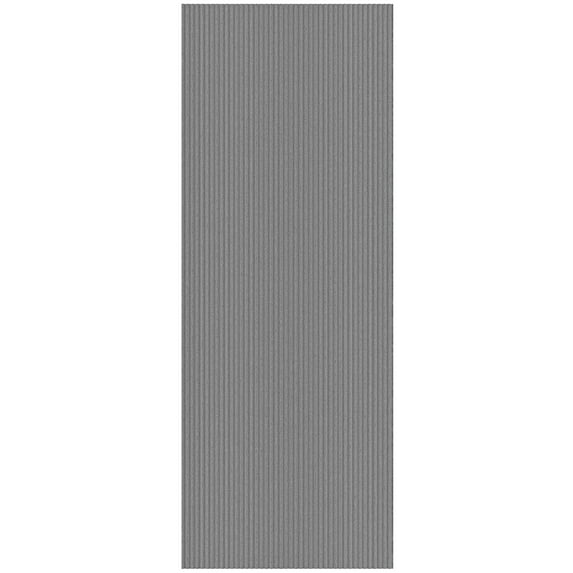 Ottomanson Non-Slip Hallway Runner Rug 2'7" x 20' Indoor/Outdoor Custom Size Utility Carpet for Garage, Gray Ribbed