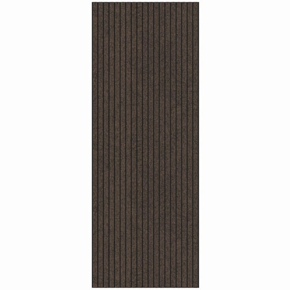Ottomanson Non-Slip Hallway Runner Rug 2'7" x 20' Indoor/Outdoor Custom Size Utility Carpet for Garage, Brown Ribbed