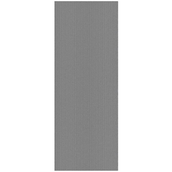 Ottomanson Non-Slip Hallway Runner Rug 2'7" x 25' Indoor/Outdoor Custom Size Utility Carpet for Garage, Gray Ribbed