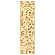 Ottomanson Extra Long Runner Rug 2'7" x 21' – Non-Slip Low Pile Hallway Carpet, Floral Beige