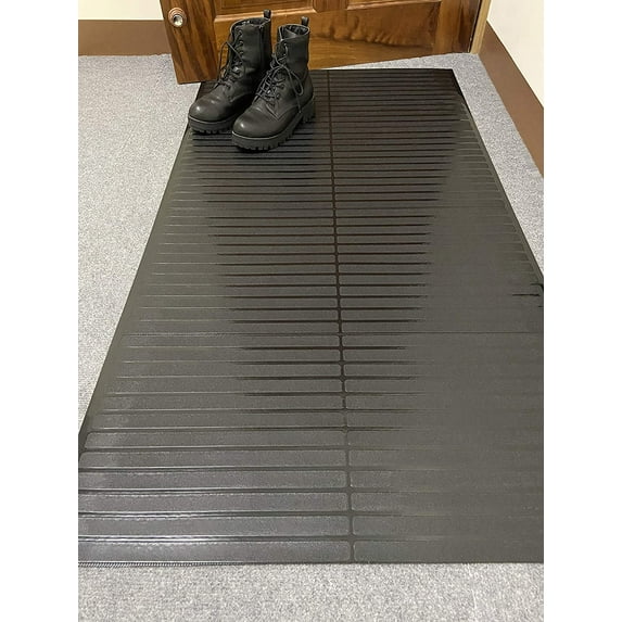 Ottomanson Floor Protector Waterproof Non-Slip Grip Backing 2x Indoor Protector Runner Rug, 2'2" x 10', Black