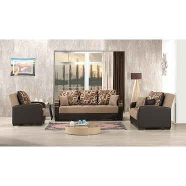 Ottomanson Founders Sleeper Loveseat, Brown Chenille