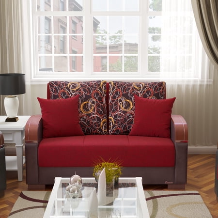 Ottomanson Founders Sleeper Loveseat, Red Chenille