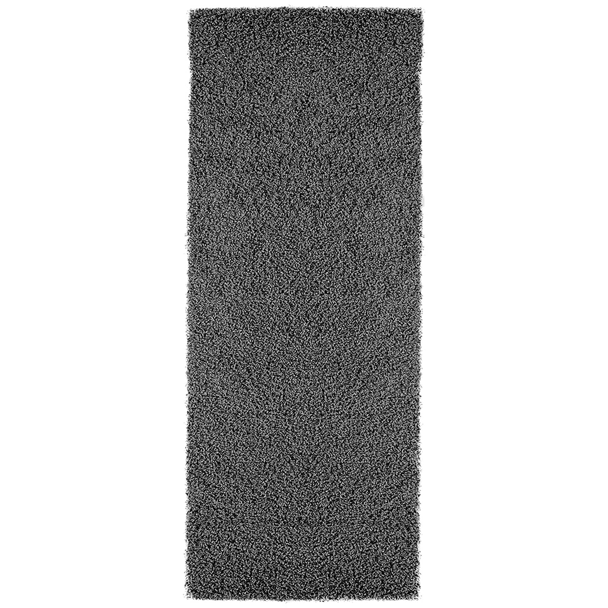 Ottomanson Furry Non-Slip Rubberback Solid 2x5 Soft Indoor Runner Rug ...