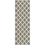 Ottomanson Trellis Bathroom Runner Rug 20" x 59" - Non Slip Low Pile Carpet, Gray