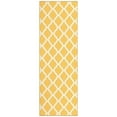 thumbnail image 1 of Ottomanson Trellis Bathroom Runner Rug 20" x 59" - Non Slip Low Pile Carpet, Yellow, 1 of 13
